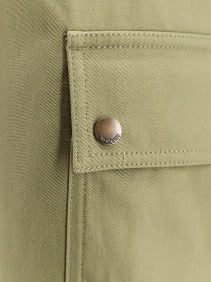 Burberry Cotton Trousers With Logo Embroidery