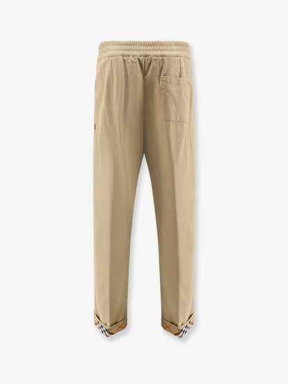 Burberry Burberry Check Cuffed Cotton Trousers