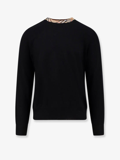 Burberry Wool Sweater With Check Profiles