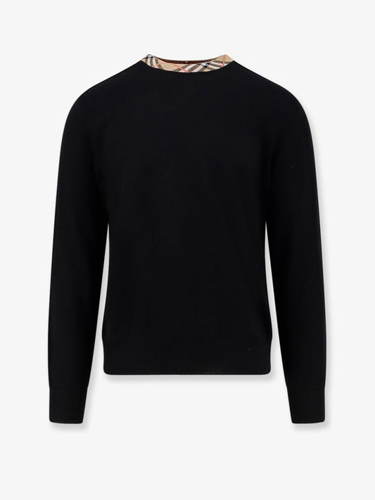 Burberry Wool Sweater With Check Profiles