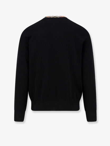 Burberry Wool Sweater With Check Profiles