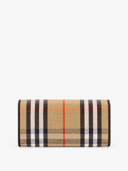 Burberry Coated Canvas Wallet With Burberry Check Motif