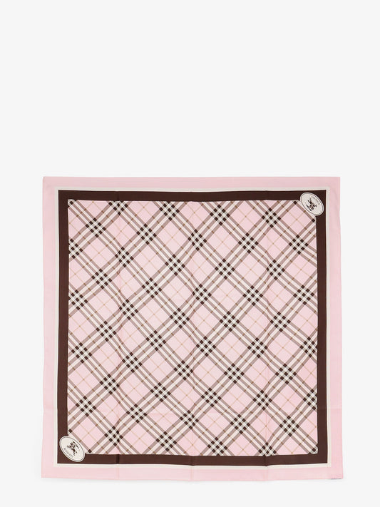 Burberry Silk Scarf With Burberry Check Motif