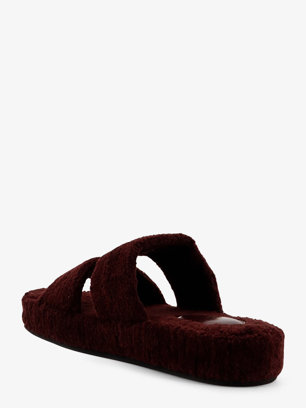 Celine Triomphe Fur shearling Slides - Burgundy