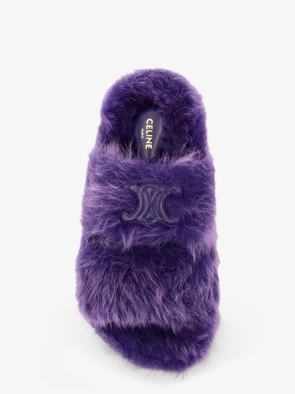 Celine Triomphe Slide 05 shearling sandals - Purple