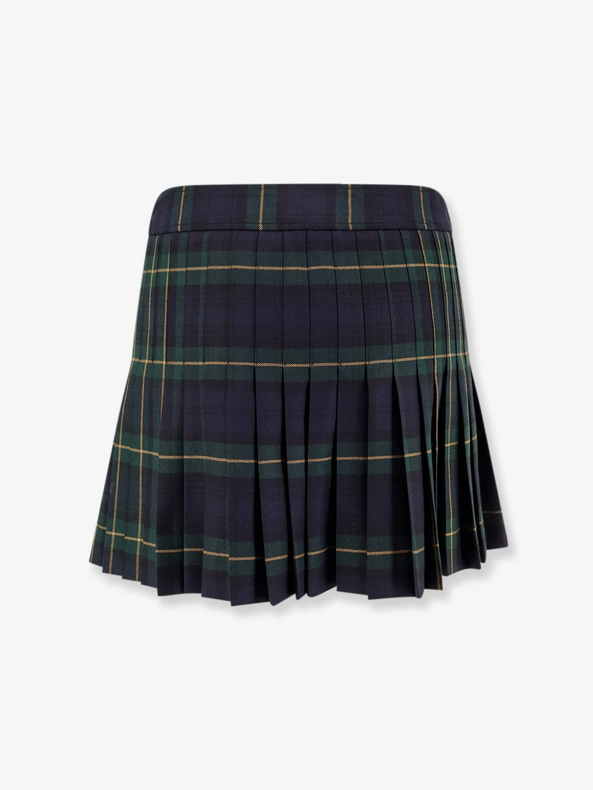 Celine Tartan wool kilt miniskirt - Greennavyyellow