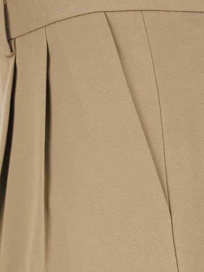 Celine Wool and cotton trousers - Beige Militaire