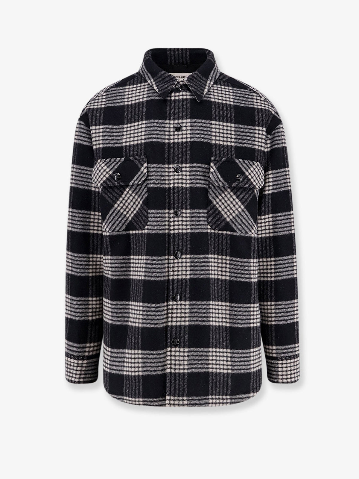 Celine Quilted Overshirt wool shirt - Noir Craie