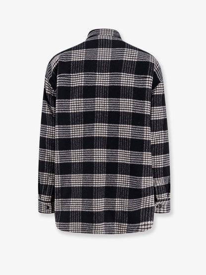 Celine Quilted Overshirt wool shirt - Noir Craie