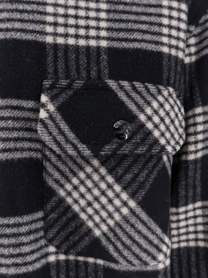 Celine Quilted Overshirt wool shirt - Noir Craie