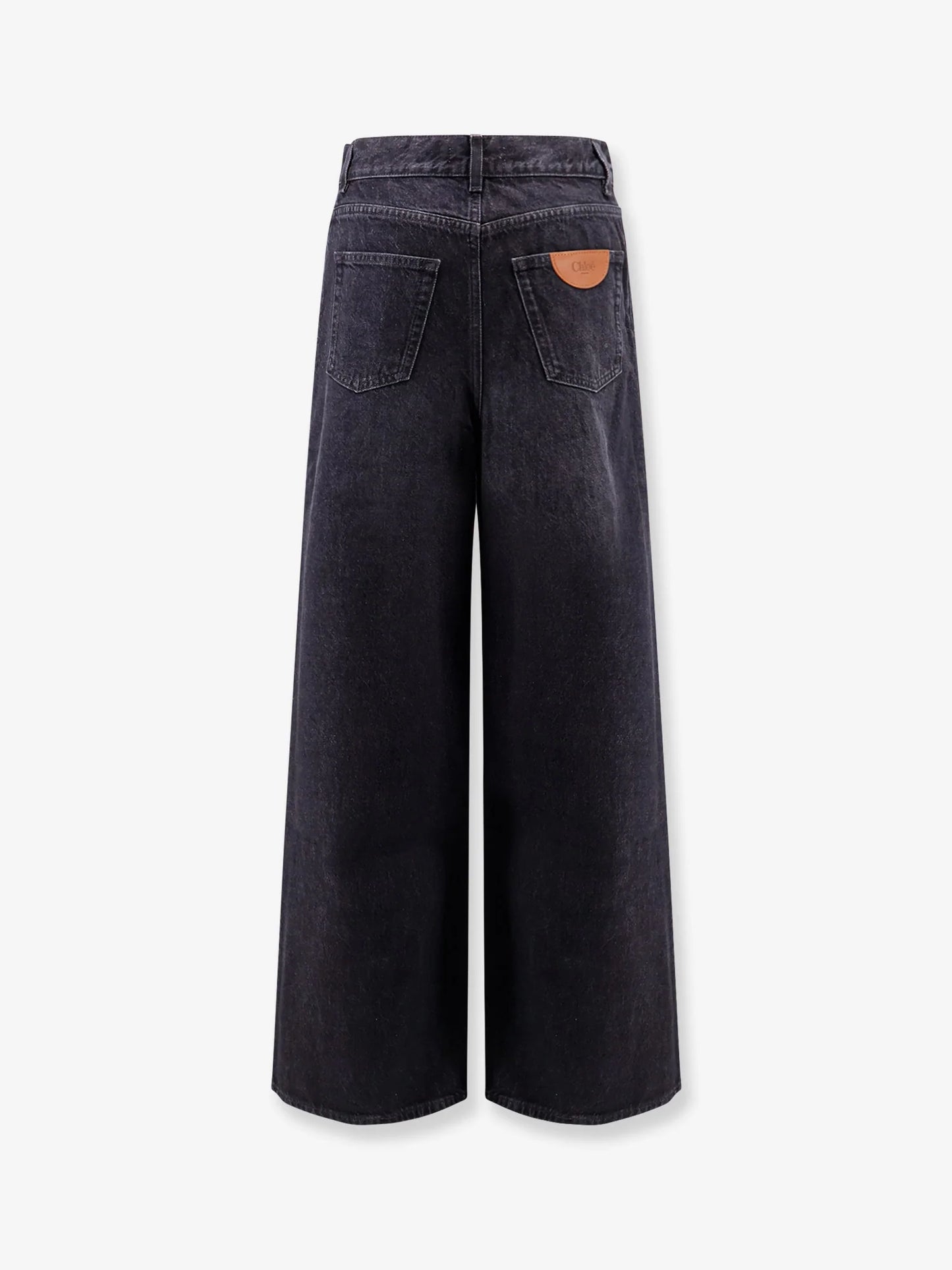 CHLOE' - Jeans with iconic leather logo tag