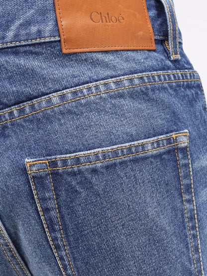 Chloe' Jeans With Leather Logo Tag