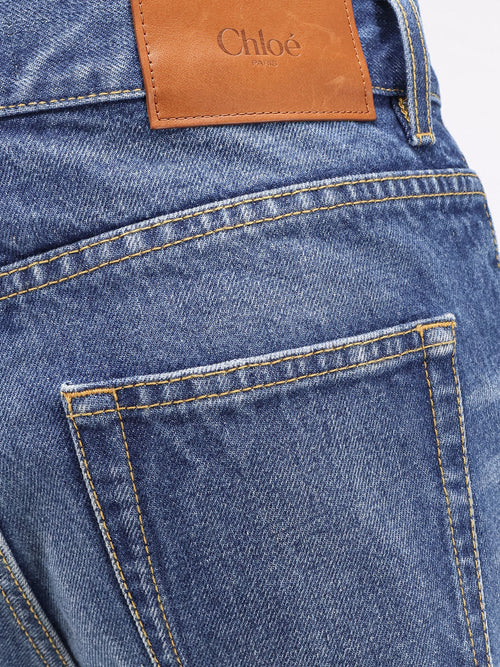Chloe' Jeans with leather logo tag - Hazyblue