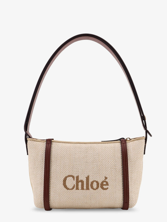 Chloe' Chloè Carry Canvas Shoulder Bag With Logo Embroidery