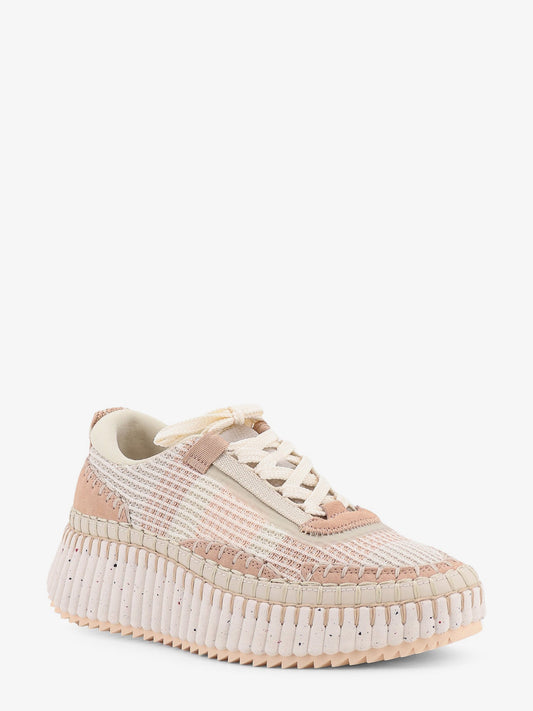 Chloe' Nama Low Top Mesh Sneakers With Suede Inserts