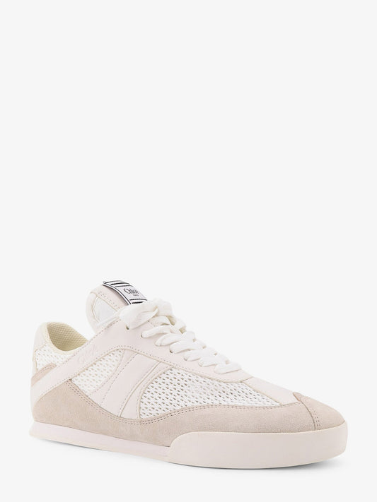 Chloe' Chloé Kick Low Top Leather Sneakers With Mesh Inserts