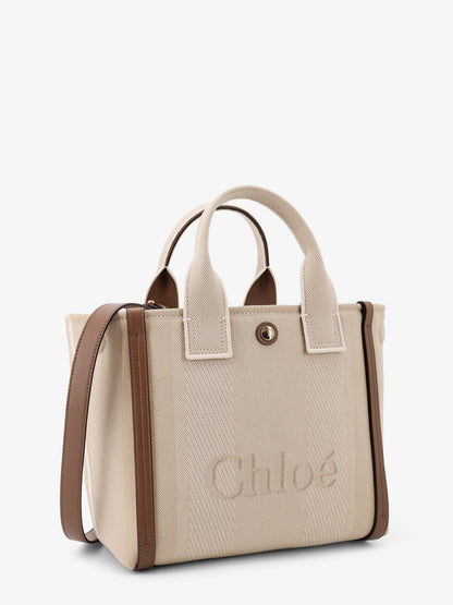 Chloe' Chloé Carry Canvas Shoulder Bag With Logo Embroidery