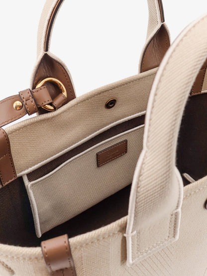 Chloe' Chloé Carry Canvas Shoulder Bag With Logo Embroidery