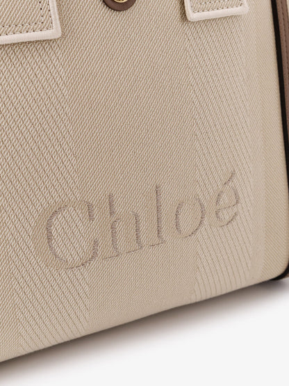 Chloe' Chloé Carry Canvas Shoulder Bag With Logo Embroidery