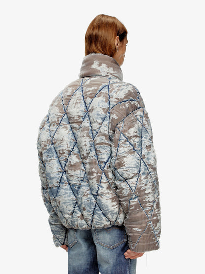 Diesel W Kons Down Jacket With Distressed Effect