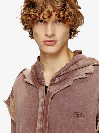 Diesel K Pelto Cotton Sweatshirt With Distressed Effect