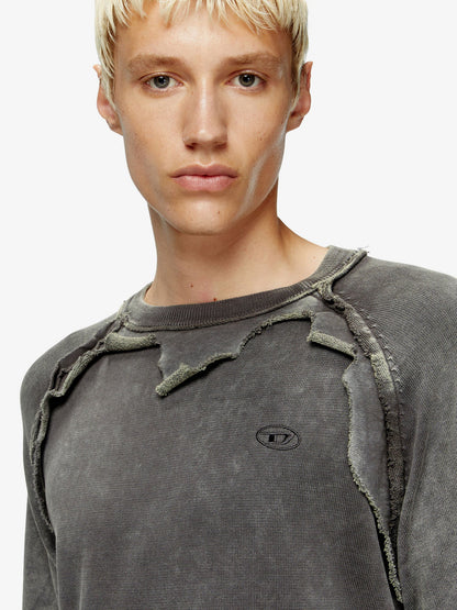 Diesel K Petro Cotton Sweatshirt With Distressed Effect