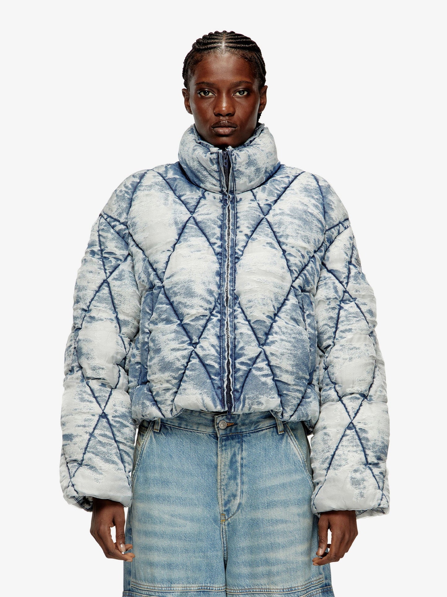 Diesel W Histel Denim Down Jacket