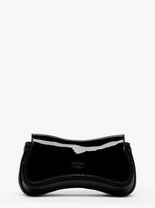 Diesel Play Clutch Patent Fabric Shoulder Bag