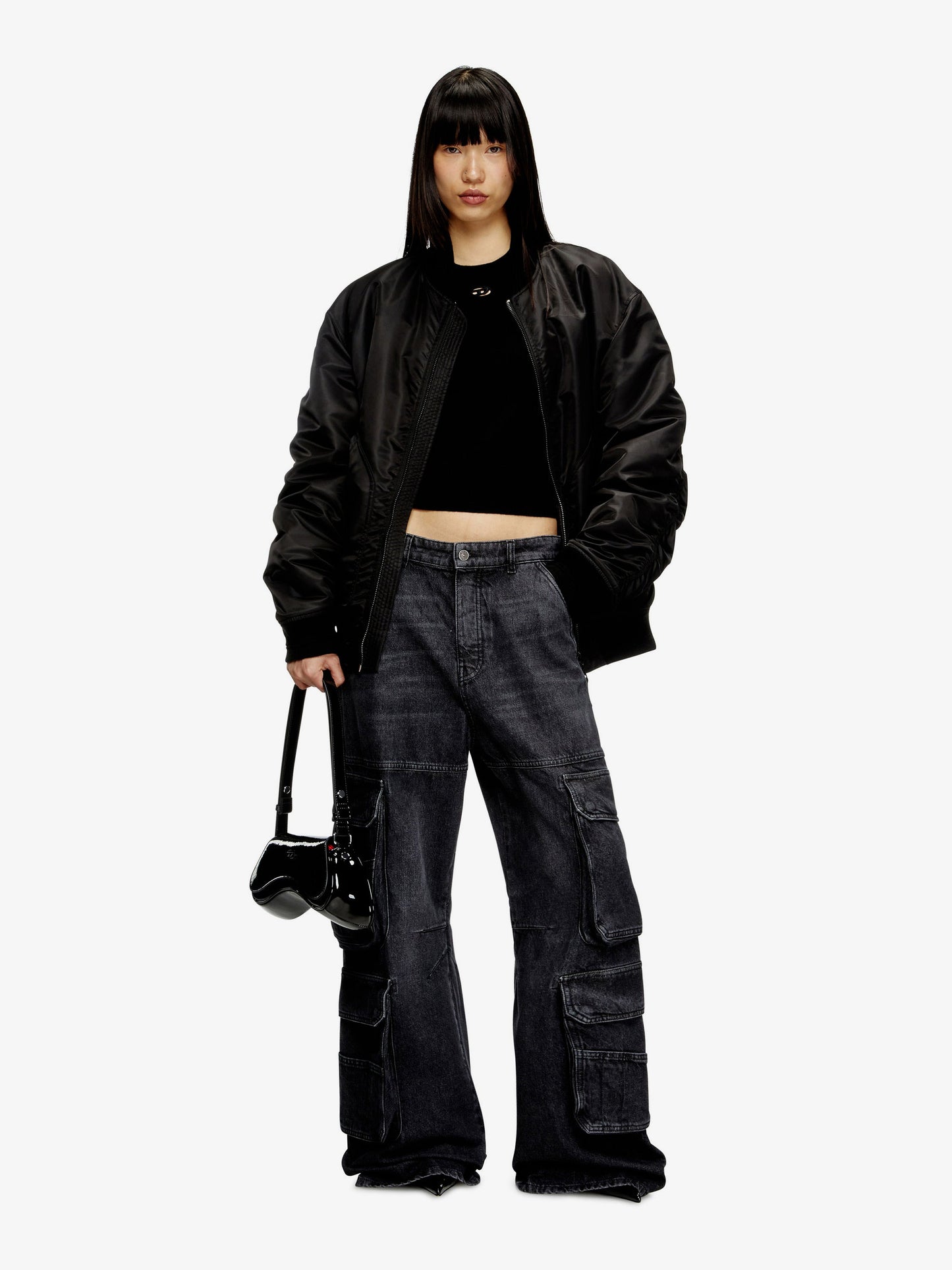Diesel Play Crossbody Patent Fabric Bag