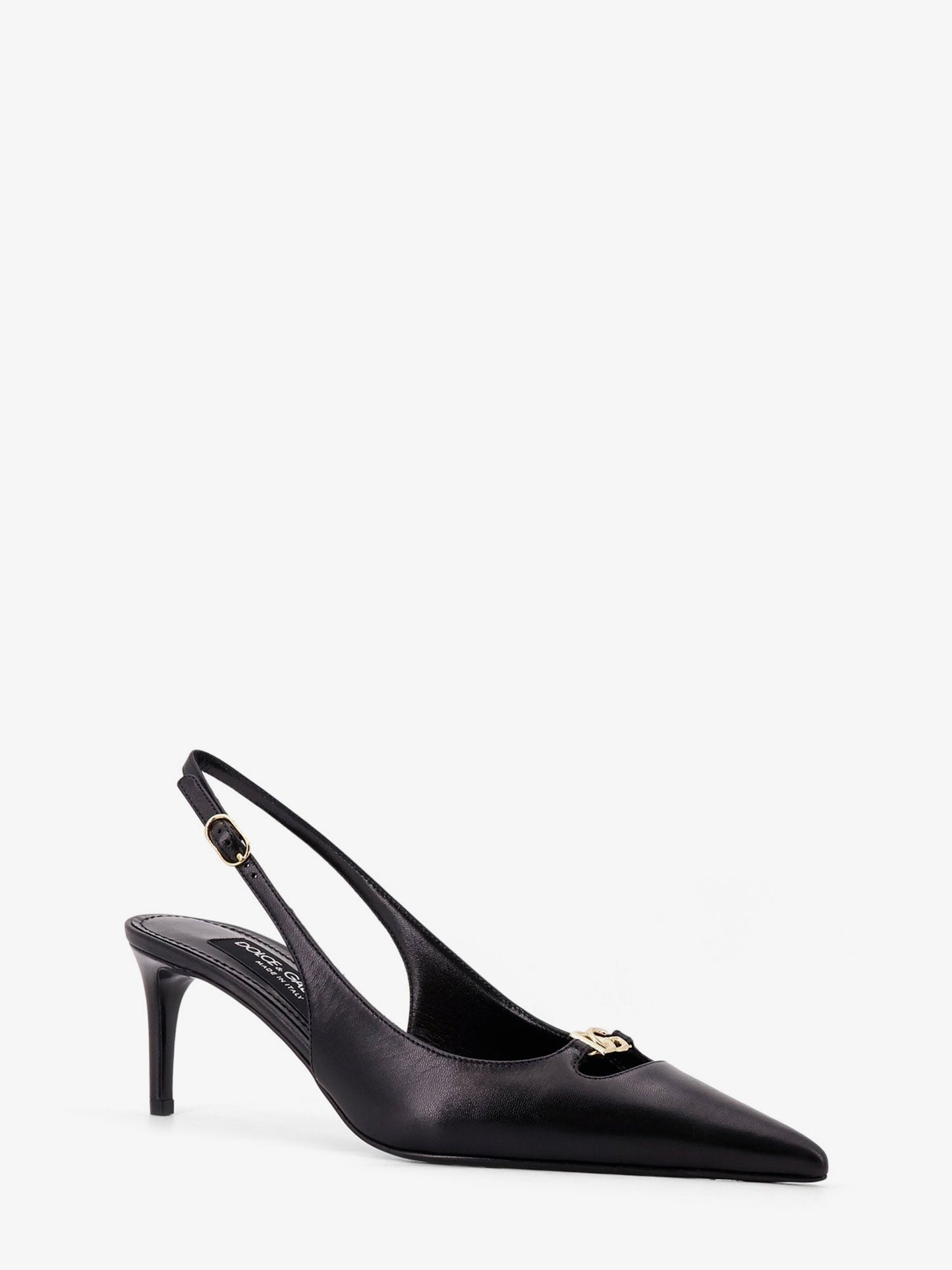Dolce & Gabbana Leather Pumps With Metal Dg Logo