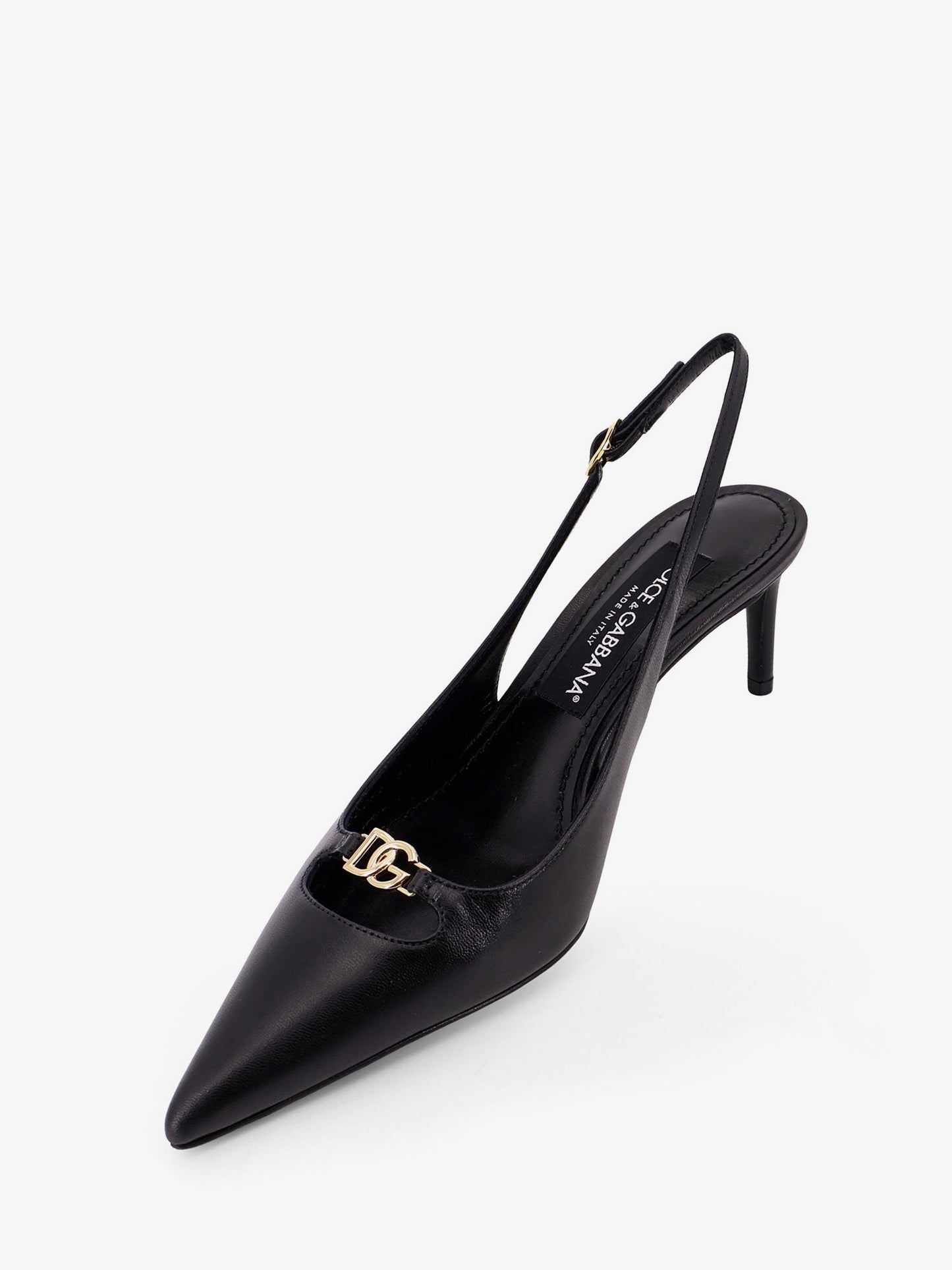 Dolce & Gabbana Leather Pumps With Metal Dg Logo