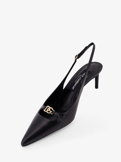 Dolce & Gabbana Leather Pumps With Metal Dg Logo
