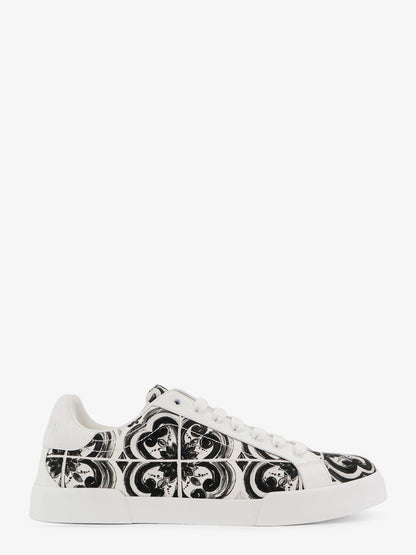 Dolce & Gabbana Leather Sneakers With Iconic Patch Logo On The Side