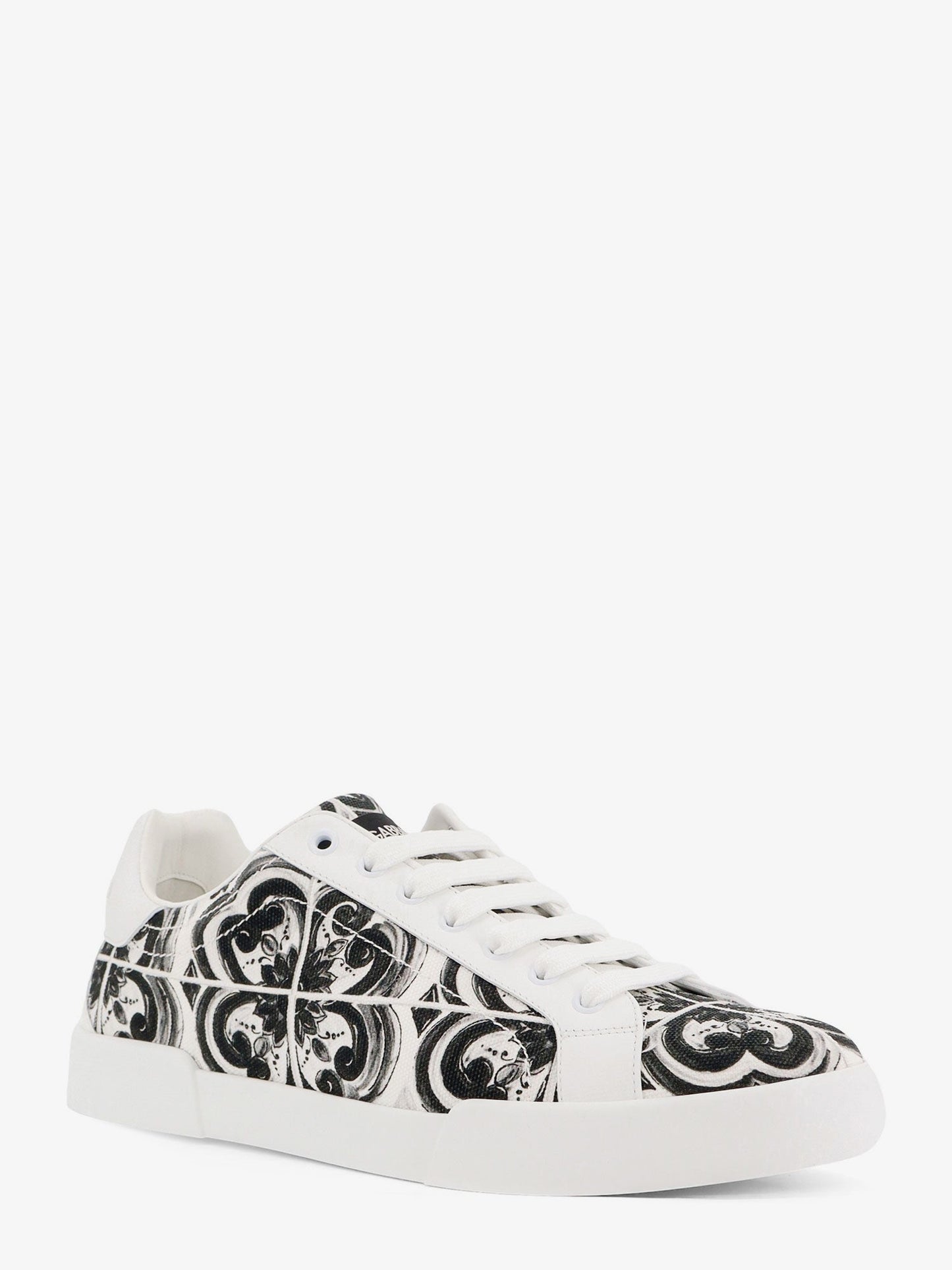 Dolce & Gabbana Leather Sneakers With Iconic Patch Logo On The Side