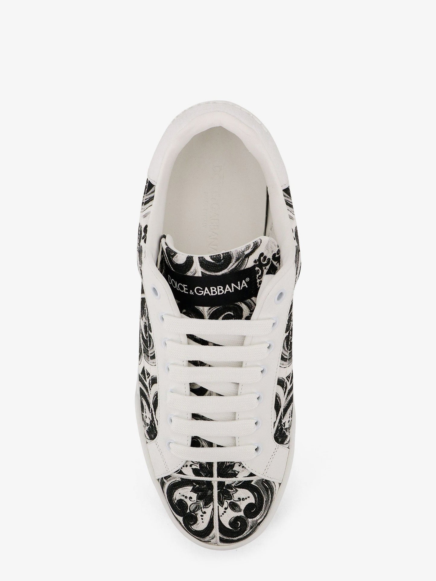 Dolce & Gabbana Leather Sneakers With Iconic Patch Logo On The Side