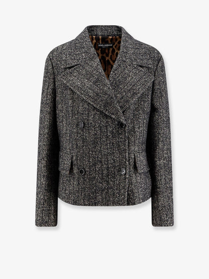 Dolce & Gabbana Wool Blend Striped Double Breasted Blazer