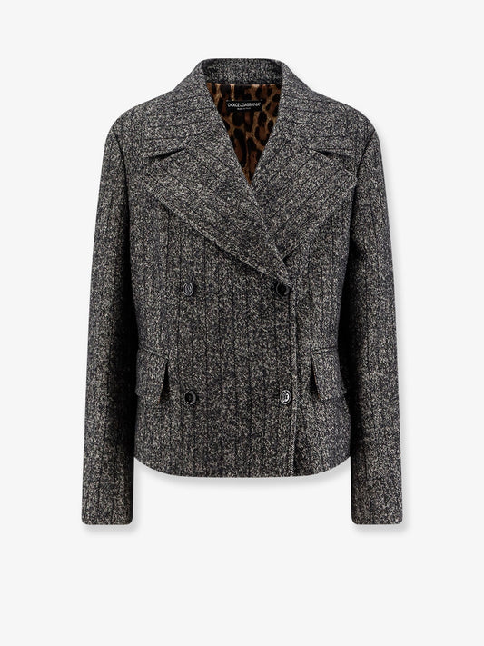 Dolce & Gabbana Wool Blend Striped Double Breasted Blazer