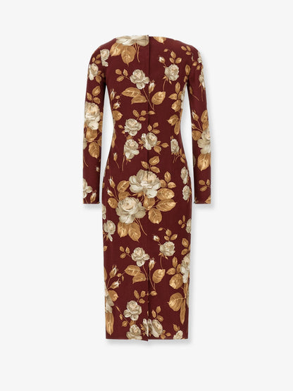 Dolce & Gabbana Midi Dress With Animal Print