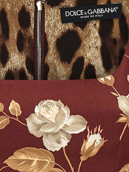 Dolce & Gabbana Midi Dress With Animal Print