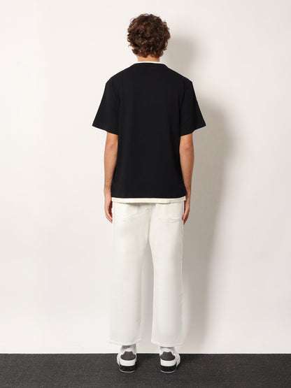 Dolce & Gabbana Cotton T Shirt With Flocked Logo Print