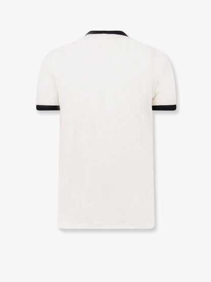 Dolce & Gabbana Cotton T Shirt With Flocked Logo Print