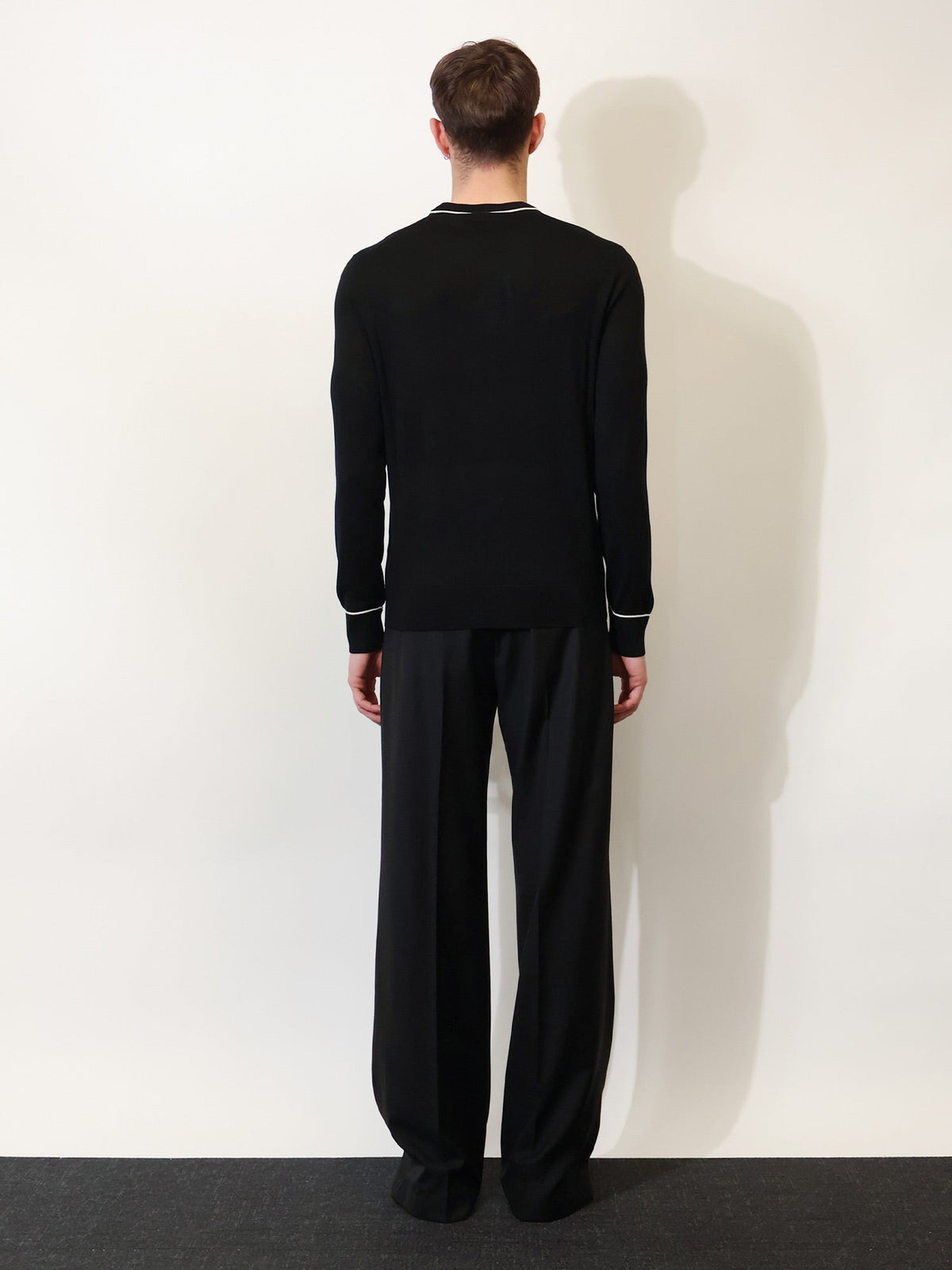 Dolce & Gabbana Virgin wool sweater with embroidered DG logo - Nero