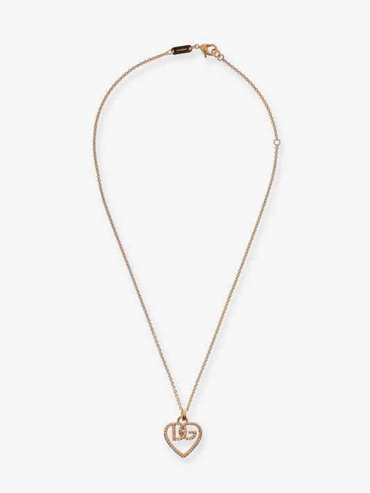 Dolce & Gabbana Gold Brass Necklace With Rhinestones
