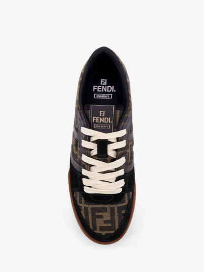 Fendi Fendi Match Low Top Ff Jacquard Fabric And Suede Sneakers