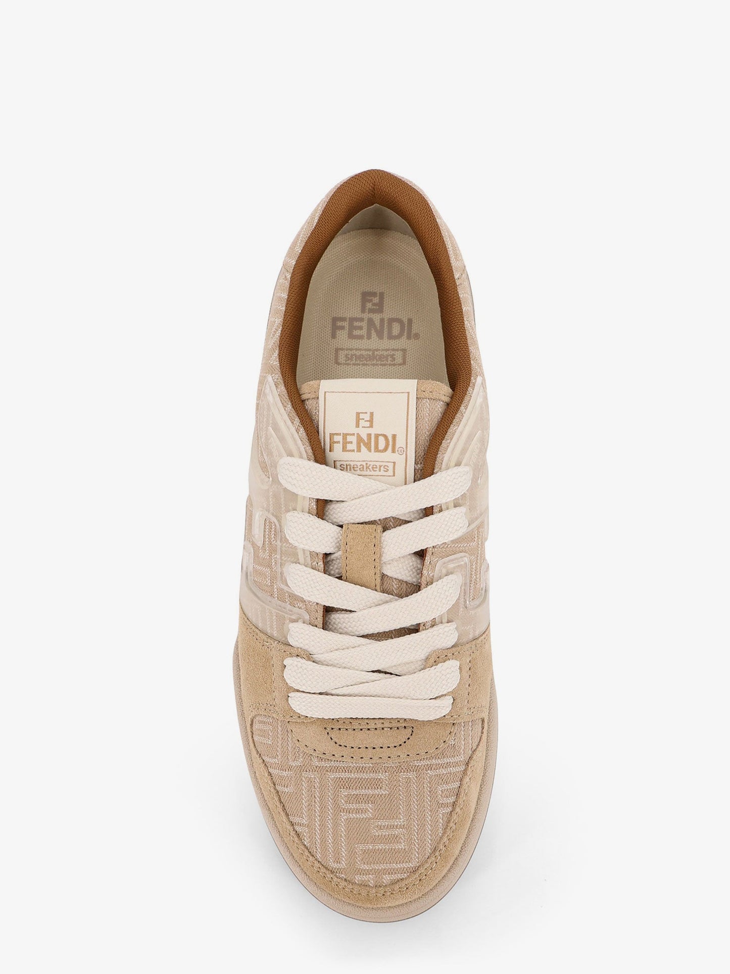 Fendi Match Leather Sneakers With Suede Inserts