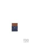 Fendi Jacquard Ff Fabric Cardholder With Denim Effect
