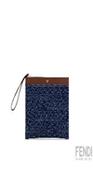Fendi Ff Jacquard Denim Clutch