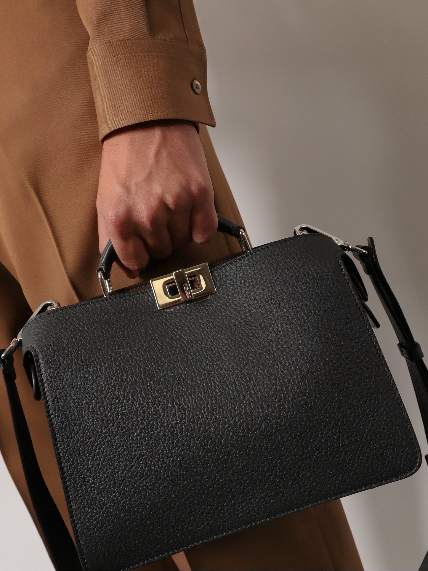 Fendi Peekaboo I See U Small Leather Crossbody Bag