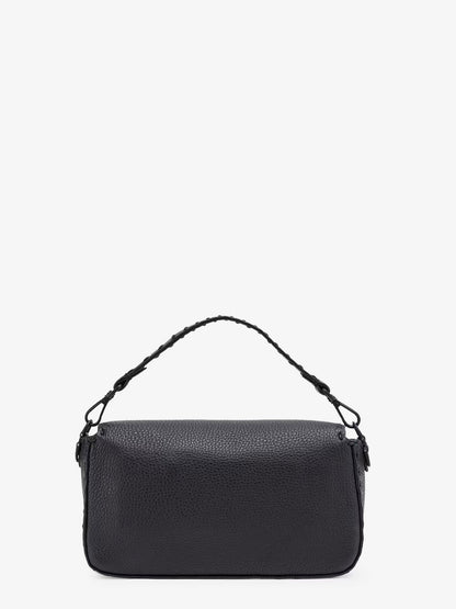 Fendi Baguette Leather Shoulder Bag With Selleria Stitchings