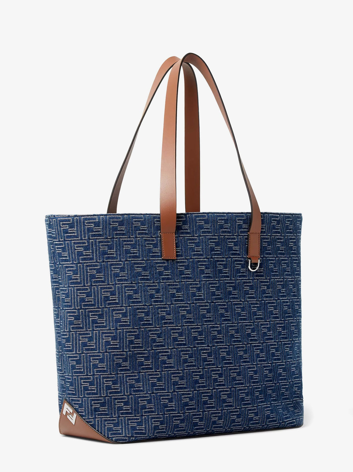 Fendi FF Jacquard tote bag with denim effect - Stone